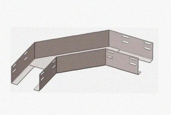 Лоток угловой перфорированный КГ 100х80-90 УХЛ1 поворот на 90, оцинкованный лист S1,0