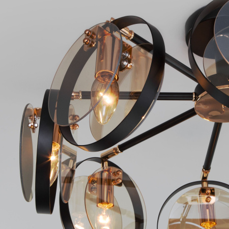 Потолочный светильник в стиле лофт 8*E14 60Вт золотой, черный IP20 Gallo (70121/8 черный) Eurosvet