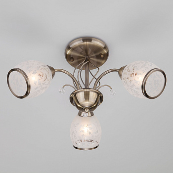 Люстра потолочная 3*E27 60Вт античная бронза IP20 Gabriella (30026/3 античная бронза) Eurosvet