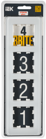 BRITE Рамка 4-мест. РУ-4-2-Бр стекло бел. RE IEK