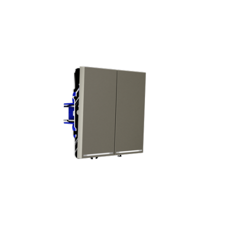 Проходной переключатель встраиваемый Voltum S70 двухклавишный с подсветкой 10А, (шелк)