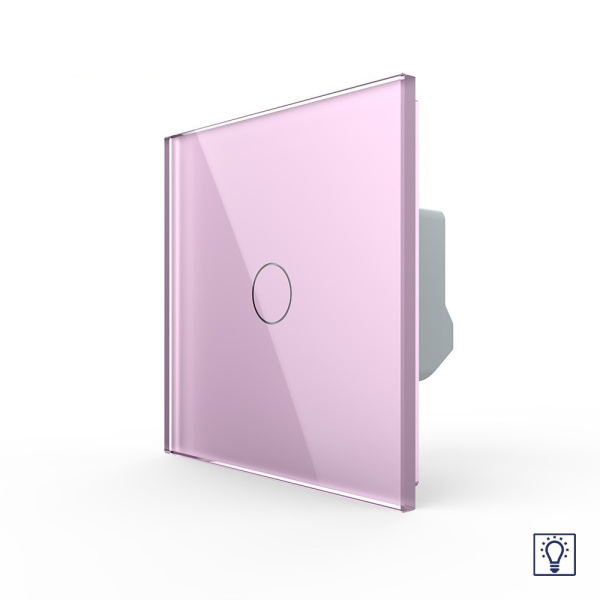 Одноклавишный сенсорный Адаптивный диммер 1 пост, цвет розовый Livolo