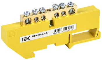 Шина PE "земля" на DIN-изоляторе ШНИ-6х9-6-Д-Ж IEK