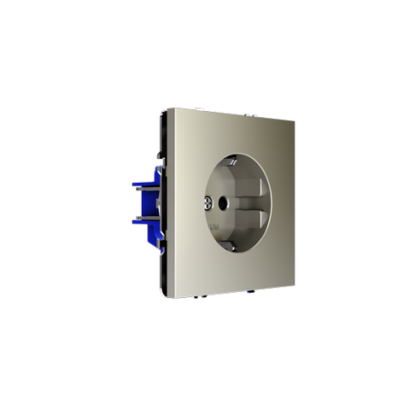 Розетка встраиваемая Voltum S70 с заземлением и защитными шторками, 16А, (шелк)