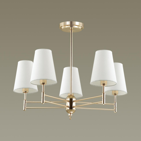 Люстра потолочная E14 5*40W 220V DORIS золотой,белый LUMION