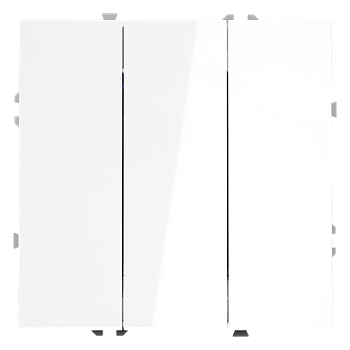 Выключатель встраиваемый Voltum S70 трехклавишный 10А, (белый глянцевый)