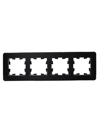 BRITE Рамка 4-мест. РУ-4-1-Бр металл черн. RE IEK