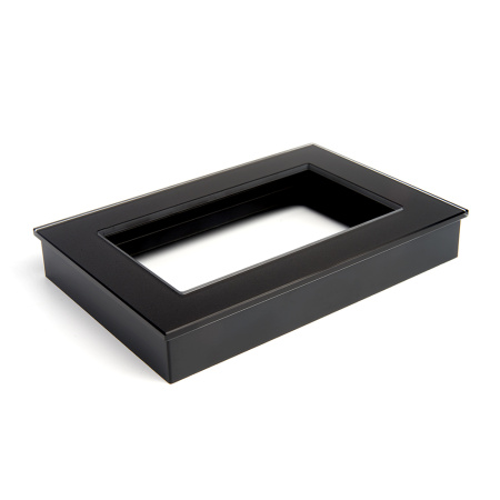 Рамка 2-местная (без перемычки), стекло, STEKKER, GFR00-7012-05М, серия Катрин, черный матовый