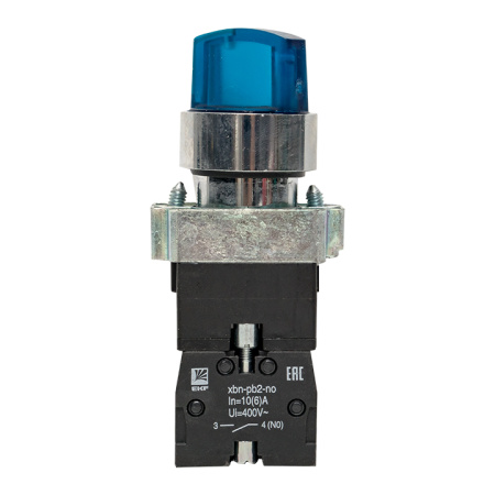 Переключатель BD21 2P c синей подстветкой 24В NO PROxima EKF