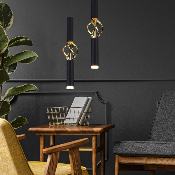 Подвесной светильник черный IP20 (50191/1 LED черный / золото) Eurosvet