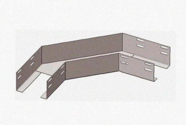 Лоток угловой перфорированный КГ 300х65-135 УХЛ1 поворот на 135, оцинкованный лист S1,5