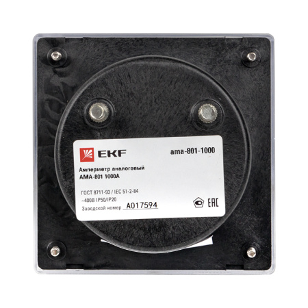 Амперметр AMA-801 аналоговый на панель (80х80) круглый вырез 1000А трансф, подкл, EKF