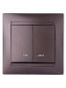 Выключатель 2 кл. с подсветкой 10А шоколад "Лама" TDM