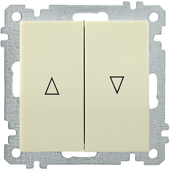Выключатель 2-клавишный жалюзи ВС10-1-5-Б BOLERO кремовый IEK
