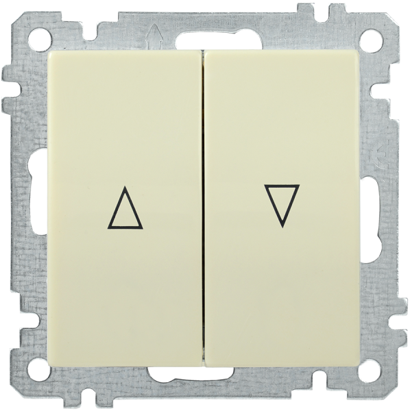 Выключатель 2-клавишный жалюзи ВС10-1-5-Б BOLERO кремовый IEK