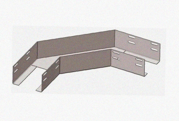 Лоток угловой перфорированный КГ 300х80-135 УТ1,5 поворот на 135, оцинкованный лист, S1,0