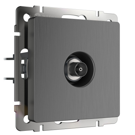 Встраиваемые механизмы Розетка СУ TV оконечная . графит рифленый IP20 Werkel