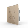 Сенсорный выключатель 4 клавиши 1 пост Золотой UK стандарт Livolo