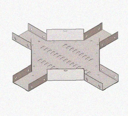 Лоток крестообразный перфорированный КМ 400х80 УТ1,5, оцинкованный лист S1,5