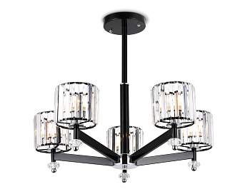 Подвесная люстра с хрусталем TR5891/5 BK/CL черный/прозрачный E14 max 40W D630*530 Ambrella Light