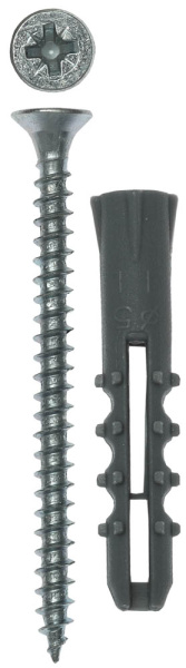 Дюбель распорный полипропиленовый, в комплекте с саморезом, 5 х 30 / 3,0 х 40 мм, 15 шт, ЗУБР