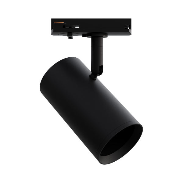 16-76 Светильник трековый, однофазный, под лампу, 230В/50Гц, GU10, max 35Вт, IP20, Φ55х100х130мм, черный, алюминий, с адаптером, лампа в комплект не в