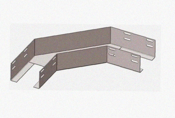Лоток угловой замковый перфорированный КГЗ 50х50-90 У3 поворот на 90, окрашенный, S1,0