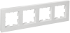BRITE Рамка 4-мест. РУ-4-Бр бел. рифленый IEK