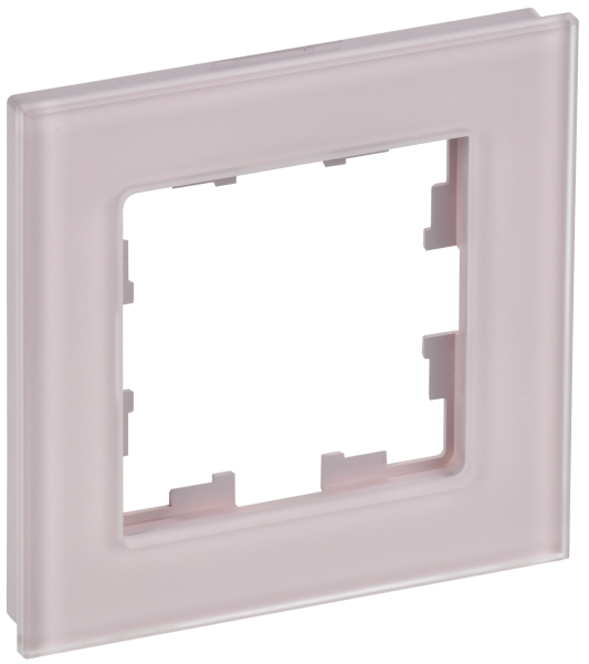 BRITE Рамка 1-мест. РУ-1-2-Бр стекло розовый матовый IEK