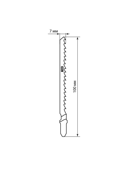 Пилки для электролобзика по дереву, HCS, 75х4 мм, криволинейный рез, T244D, 2 шт, "Рубин", TDM