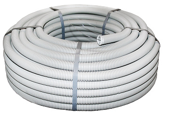Труба гофр, ПВХ с протяжкой d25 мм (50 м) серая EKF-Plast
