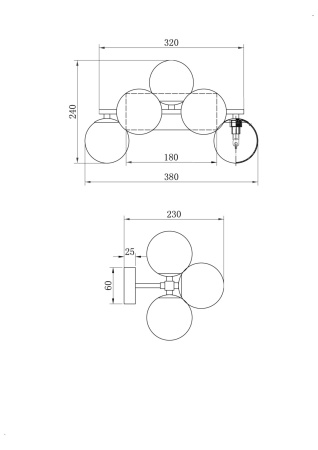 Бра 5*G9 28Вт Матовое Золото IP22 Dallas MOD545WL-05G Maytoni
