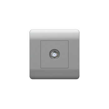 Розетка антенная одиночная SAT коннектор, серебряный NEW3-E CHINT