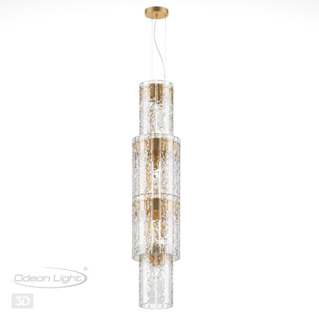 Люстра E14 7*40W MERKALE матов.золотой/прозрачный/стекло/ ODEON LIGHT