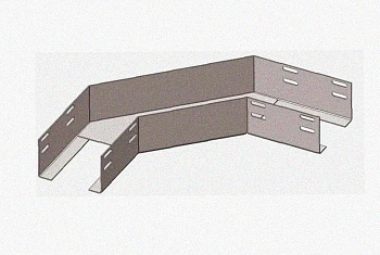 Лоток угловой замковый перфорированный КГЗ 150х65-90 УТ1,5 поворот на 90, оцинкованный лист, S1,0