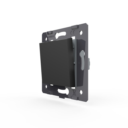 Выключатель однолинейный клавишный (модуль) ЧЕРНЫЙ Livolo