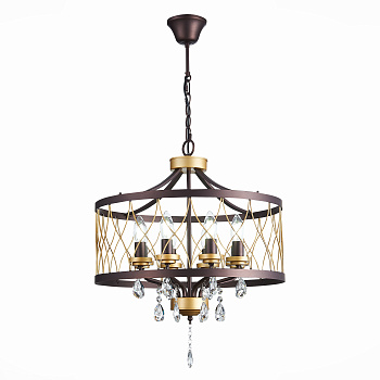 Люстра подвесная Темный кофе, Золото/Темный кофе, Золото, Прозрачный E14 8*60Вт SL789.423.08 ST LUCE