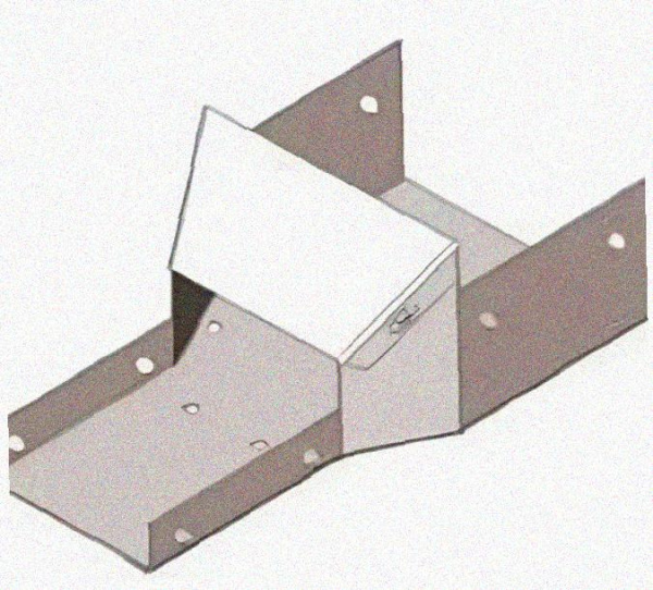 Лоток переходной замковый ЛПЗ 400х65-100х65 УХЛ1, оцинкованный лист, S1,5