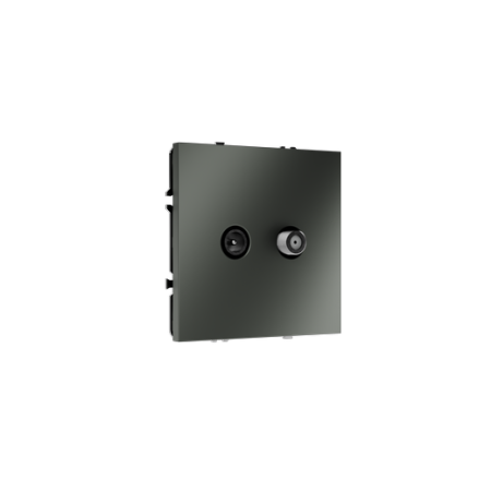 Розетка телевизионная встраиваемая Voltum S70 оконечная TV+SAT, (титан)