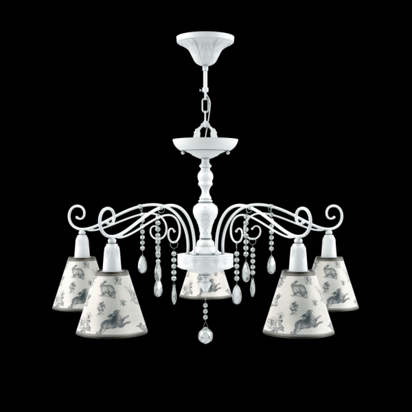 Люстра 5*E14 40Вт Матовый Белый IP20 Provence 23 E4-05-WM-LMP-O-8-CRL-E4-05-TR-DN Maytoni