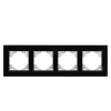 Минск Рамка 4-местная стеклянная черная EKF