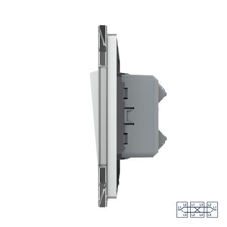 Одноклавишный перекрестный механический выключатель 1 пост, цвет серый Livolo