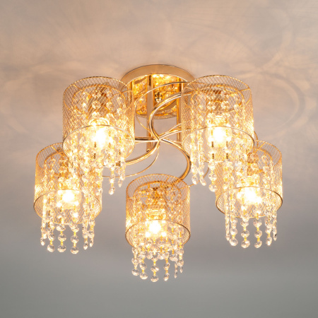 Потолочный светильник 5*E27 60Вт золотой IP20 (30137/5 золото) Eurosvet