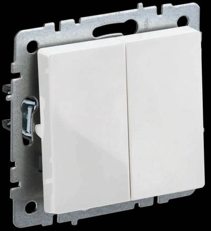 BRITE Выключатель 2-клавишный 10А ВС10-2-0-БрБ белый IEK