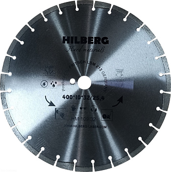 Диск алмазный отрезной 400*32/25,4*12 Hard Materials Лазер HM109/32 Hilberg