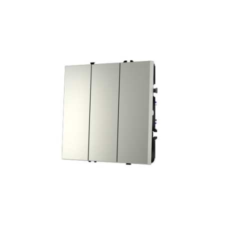 Выключатель встраиваемый Voltum S70 трехклавишный 10А, (сталь)