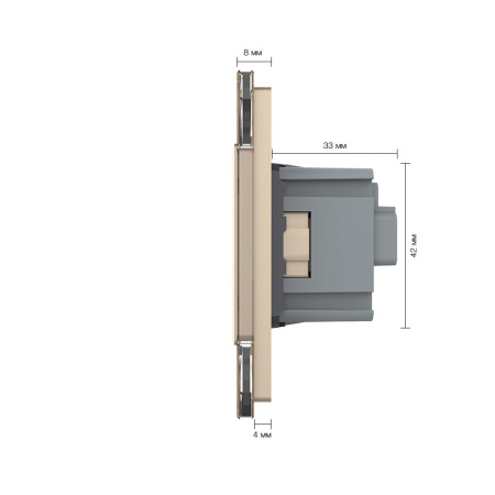 Розетка 5 модулей Золотая Livolo