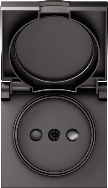 Donel A07 матовый титан накладка для розетки без заземления, с крышкой, 16A 250 В~, серия DB