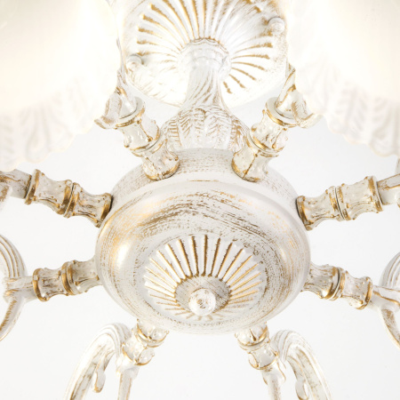 Классическая люстра 8*E27 60Вт белый с золотом IP20 Campina (60107/8 белый с золотом) Eurosvet