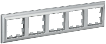 BRITE Рамка 5-мест. РУ-5-Бр алюм./алюм. IEK